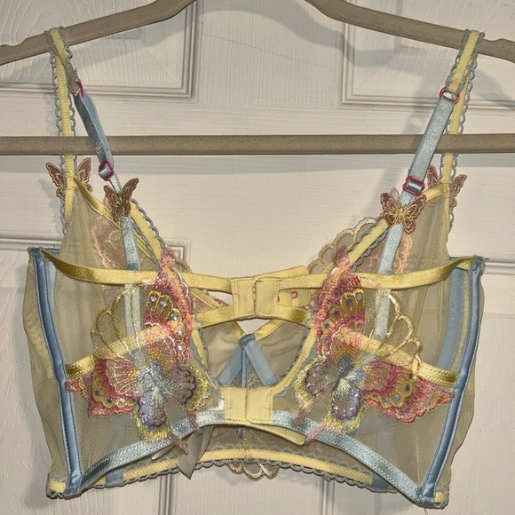 For Love And Lemons Pink and Blue Lace Bra with Delicate Detailing - Picture 4 of 6